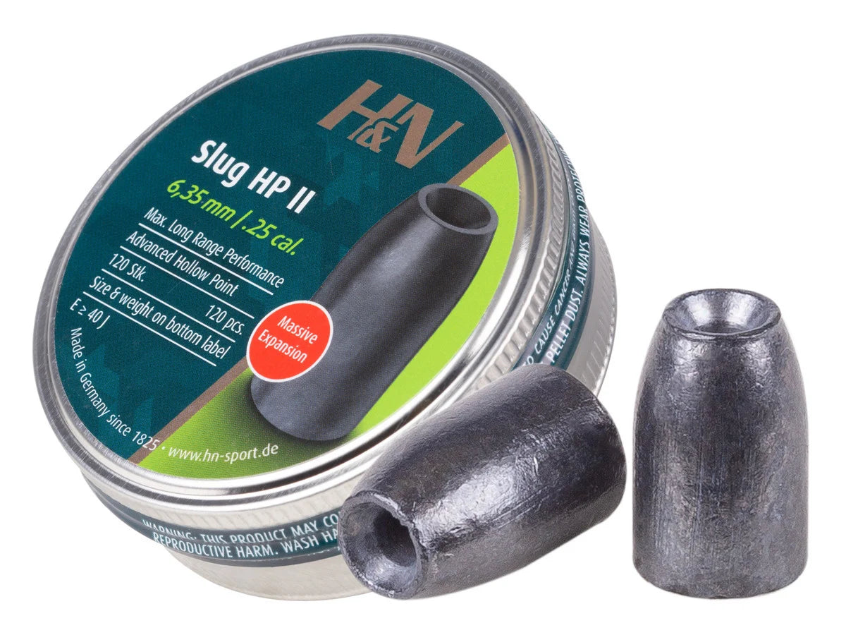 H&N Slug HP II, .249 Cal, 32 Grains, Hollowpoint, 120ct