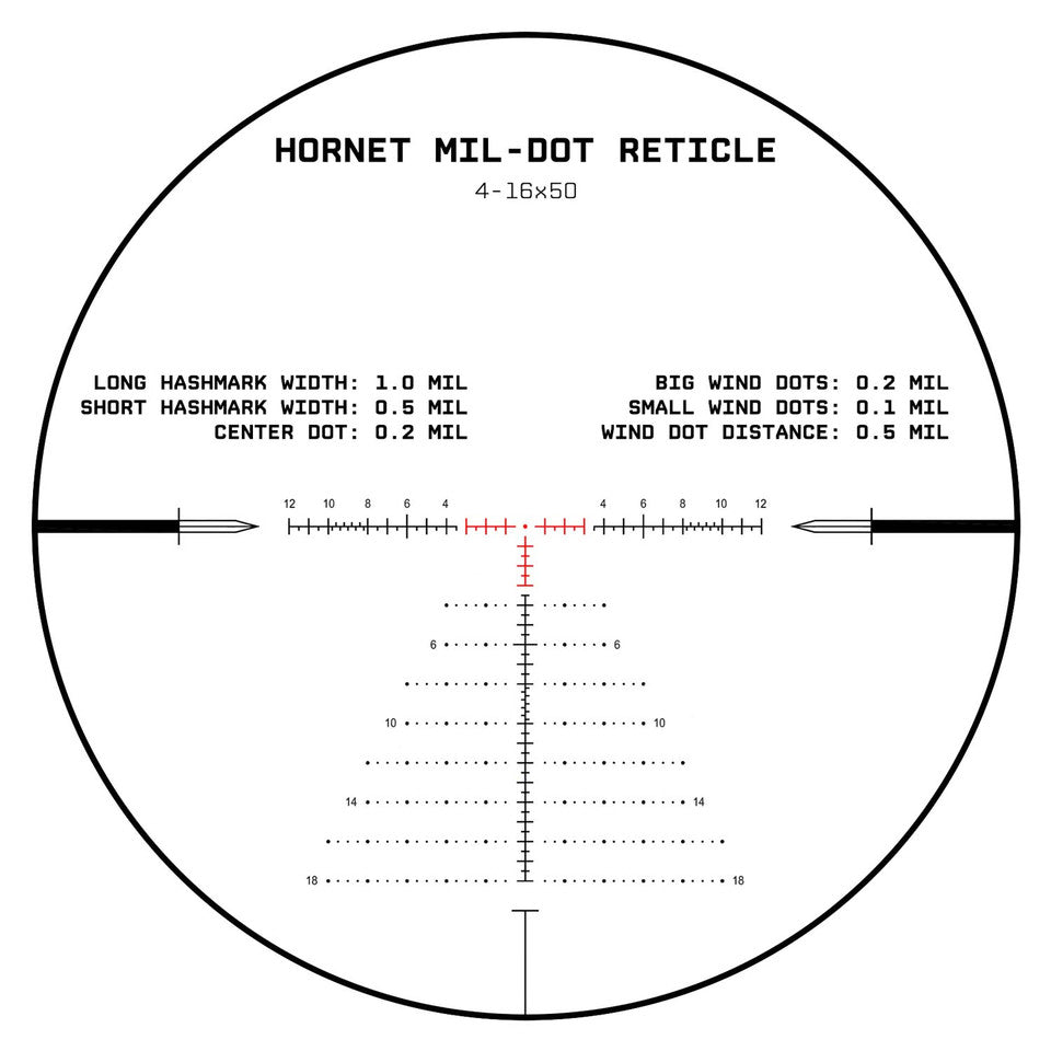 MON Hornet G2 3-15x50 FFP Rifle Scope MM6 MIL