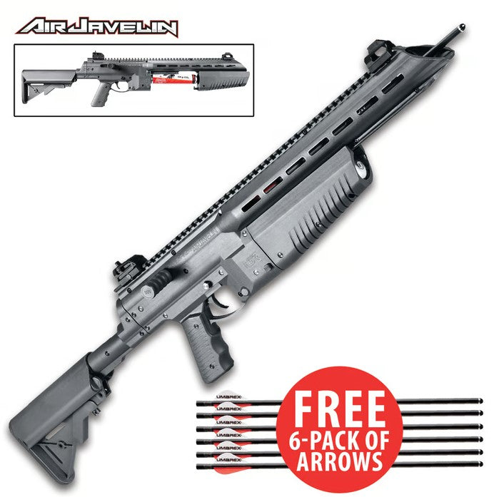 Umarex AirJavelin CO2 Arrow Rifle | COMPLETE BUNDLE | with 9 Arrows, Broadheads andCO2 Tanks