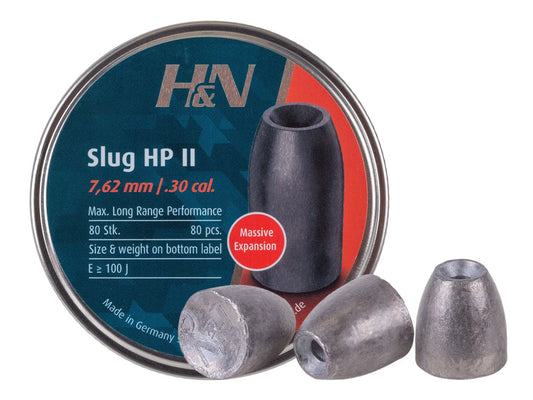 H&N Slug HP II .30 Cal — 50 Grain Hollowpoint, 80 Count