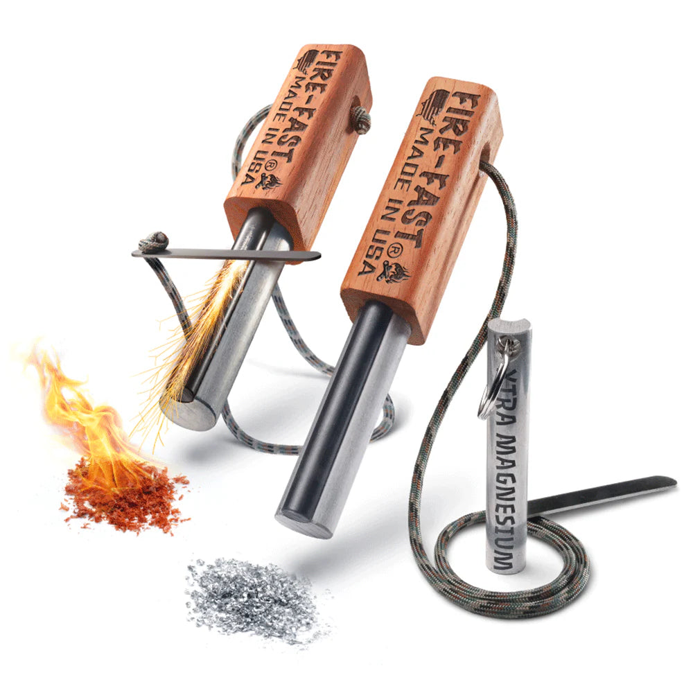 Trekker Twin™ - Two Heavy-Duty Fire Starters Plus a Bonus Magnesium Bar