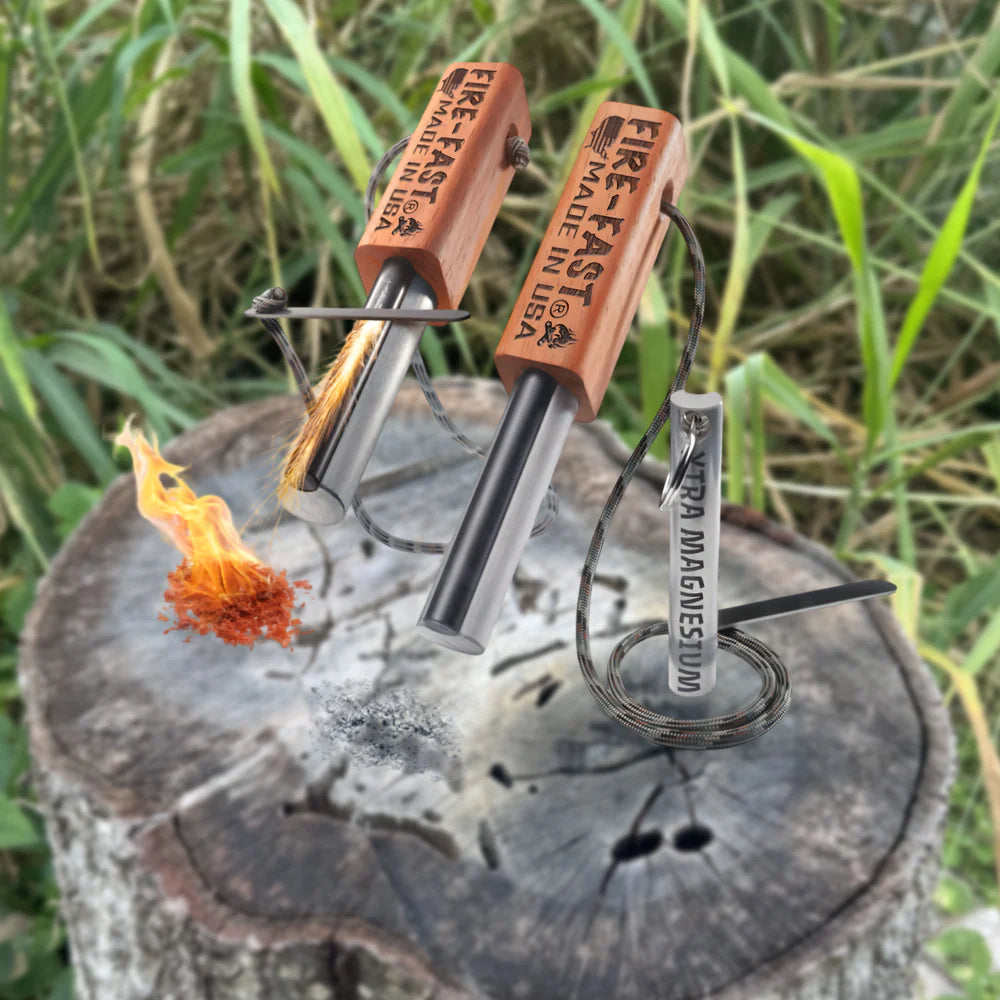 Trekker Twin™ - Two Heavy-Duty Fire Starters Plus a Bonus Magnesium Bar