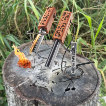 Trekker Twin™ - Two Heavy-Duty Fire Starters Plus a Bonus Magnesium Bar