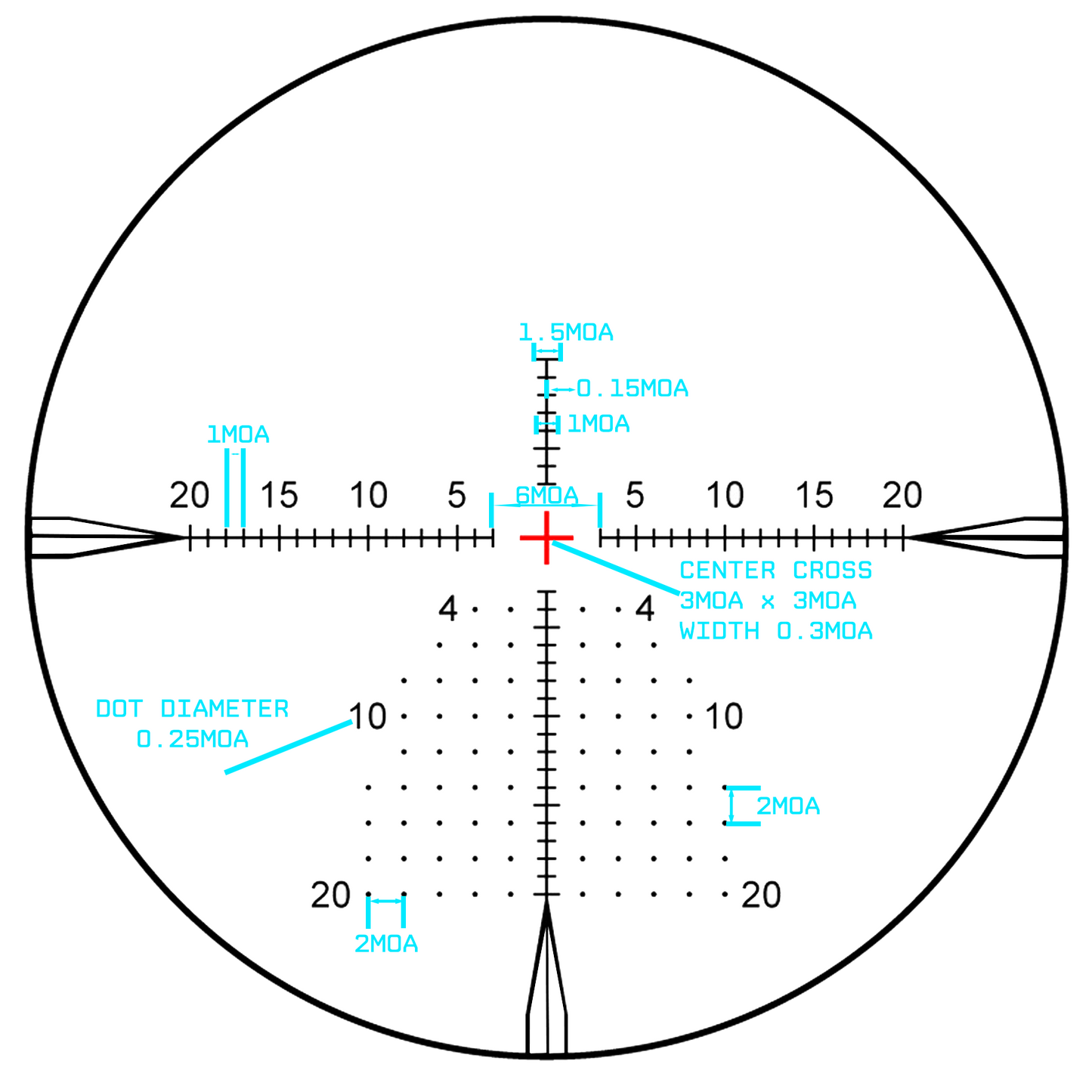 Monstrum Hornet II 6-24x50 FFP Rifle Scope (CM4 — MOA)
