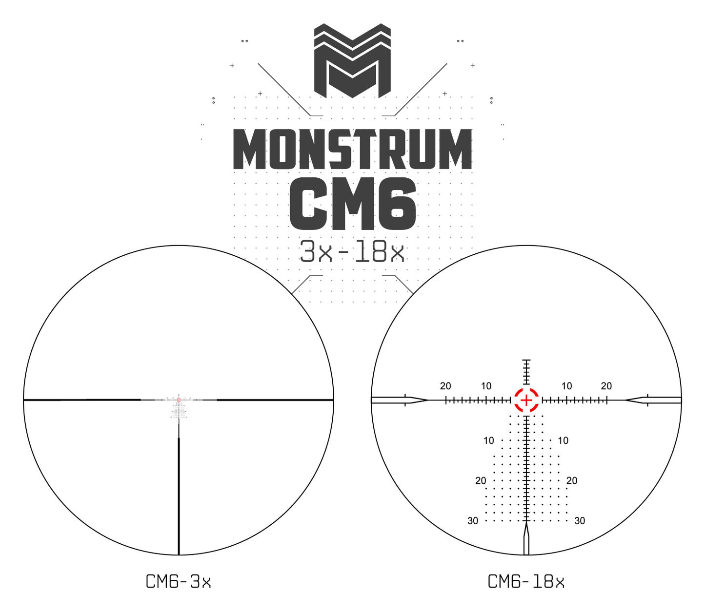 MON Beast 3-18x50 FFP Scope with Zero Stop CM6 - MOA