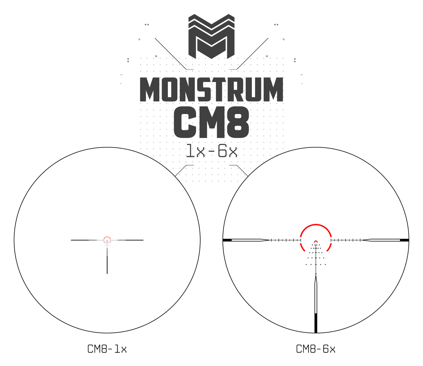 MON Archangel X2 1-6x24 First Focal Plane LPVO Series CM8 MOA