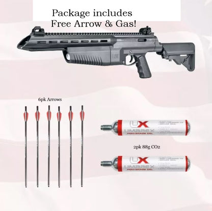 Umarex AirJavelin CO2 Arrow Rifle | COMPLETE BUNDLE | with 9 Arrows, Broadheads andCO2 Tanks