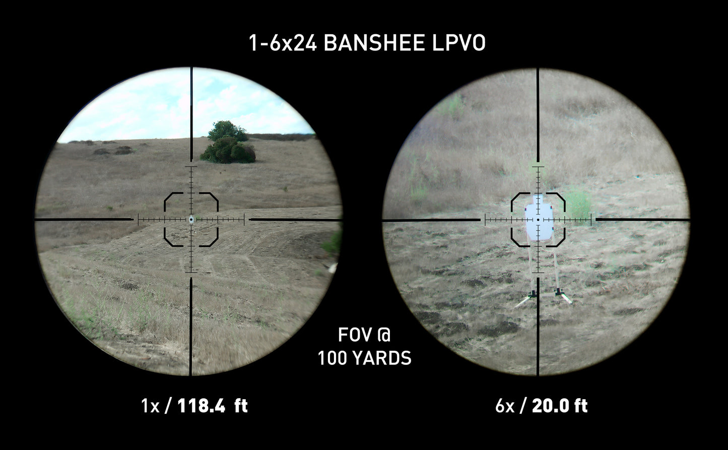 MON Banshee 1-6x24 LPVO Rifle Scope BDC-C1 BLACK