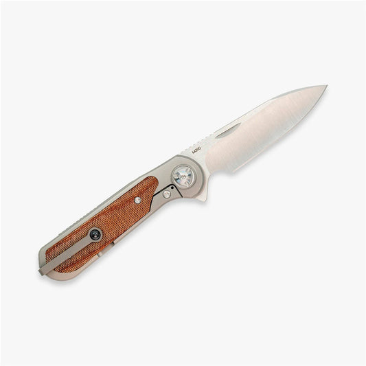ZULU | M390 Steel - EDC Folder - Brown Burlap Micarta - Liong Mah